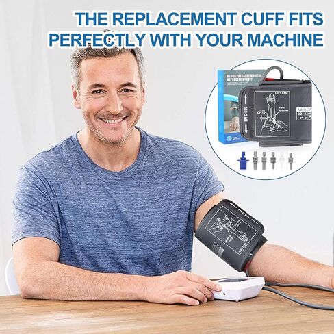 XL Blood Pressure Replacement Cuff Arm - 9"-21" Wide-Range Extra Large BP Cuff Fits from Medium to XLarge Big Arms, 6 Sizes of Connectors Compatible with Omron and Other Brands (Cuff Included Only) in Saudi Arabia