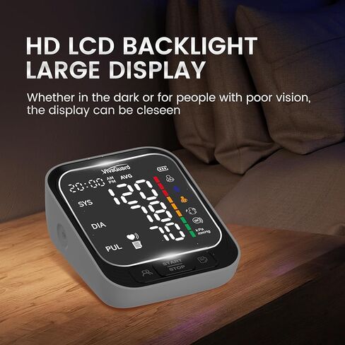 VivaGuard Blood Pressure Monitor for Home Use, Upper Arm Blood Pressure Cuff (8.7" - 16.5"), Automatic Digital BP Machine with Large LCD Backlit Display, 2 x 199 Memory, Carrying Case and Power Supply in Kuwait