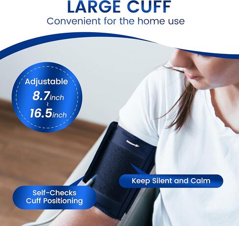 VivaGuard Blood Pressure Monitor for Home Use, Upper Arm Blood Pressure Cuff (8.7" - 16.5"), Automatic Digital BP Machine with Large LCD Backlit Display, 2 x 199 Memory, Carrying Case and Power Supply in Kuwait