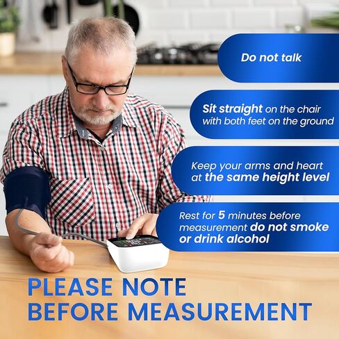 VivaGuard Blood Pressure Monitor for Home Use, Upper Arm Blood Pressure Cuff (8.7" - 16.5"), Automatic Digital BP Machine with Large LCD Backlit Display, 2 x 199 Memory, Carrying Case and Power Supply in Kuwait