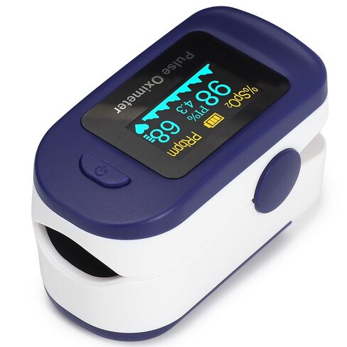 Zacurate 500B-B Wireless Bluetooth Fingertip Pulse Oximeter, Blood Oxygen Monitor with Free App, SpO2, Plethysmograph, and Perfusion Index Finger Oxygen Sensor in Saudi Arabia
