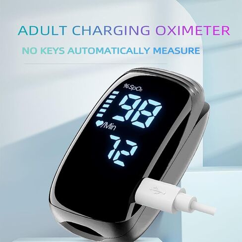 مقياس التأكسج نبض الإصبع، تشبع الأكسجين في الدم بأطراف الأصابع مع جهاز مراقبة النبض، مقياس التأكسج مع الحبل، مقياس التأكسج النبضي للاستخدام الرياضي والطيران (أسود) in Kuwait