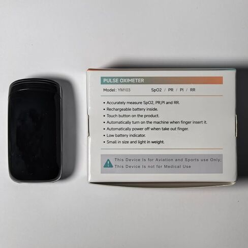 مقياس التأكسج نبض الإصبع، تشبع الأكسجين في الدم بأطراف الأصابع مع جهاز مراقبة النبض، مقياس التأكسج مع الحبل، مقياس التأكسج النبضي للاستخدام الرياضي والطيران (أسود) in Kuwait
