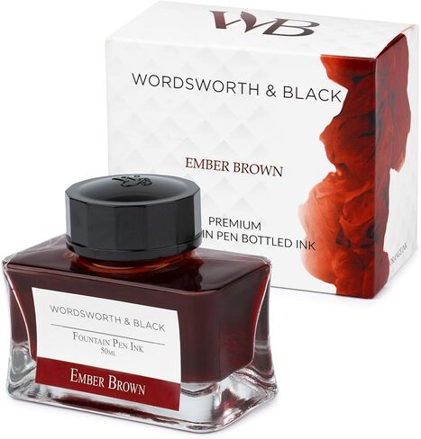 Wordsworth و Black Fountain Pen Ink Bottle (50 مل) طبعة فاخرة متميزة ، [Poppy Corn Red] الحبر المعبأة في زجاجات. الزجاجة الكلاسيكية المصممة على نحو سلس تدفق 50 مل in Kuwait