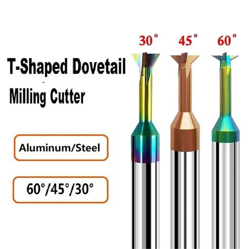 Dovetail Milling Cutter 30°/45°/60° CNC Tool for Aluminum Steel(D12x45°xD12x60Lx4F,for Steel) in Saudi Arabia