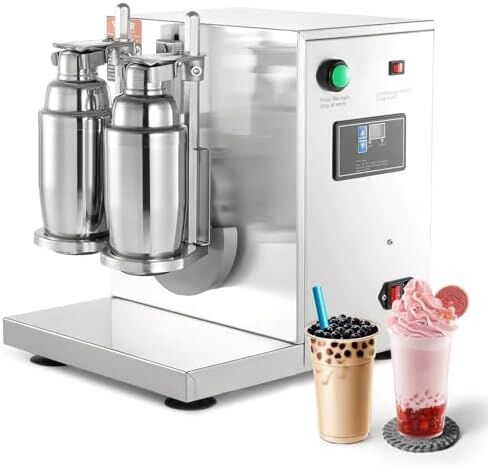 Milk Tea Shaker, Commercial Automatic Double-cup Cocktail Shaker with Digital Timer, Efficient Mixing and Even Shaking. in Saudi Arabia