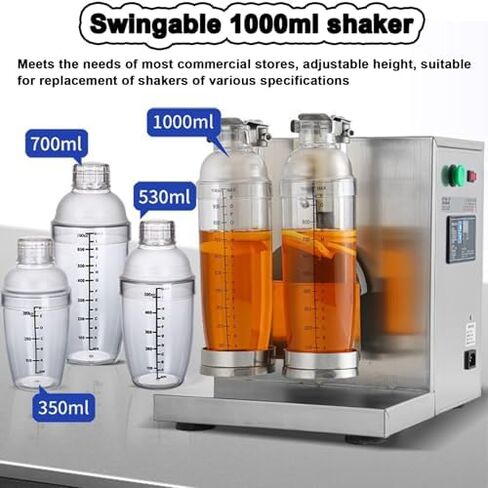 Milk Tea Shaker, Commercial Automatic Double-cup Cocktail Shaker with Digital Timer, Efficient Mixing and Even Shaking. in Saudi Arabia