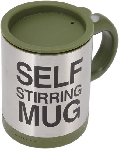 AYNEFY Mixers Mug Automatic Stainless Steel Mixing Cup with Quick Cooling Feature for Coffee and Hot Beverages Perfect for Home and Office Self Stirring Coffee (OD Green) in Saudi Arabia