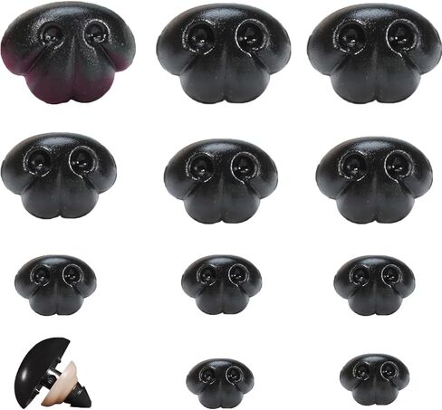 Zhbrchz 130pcs Plastic Safety Noses 3 Sizes Black Craft Nose with Washers for Amigurumi Crochet Bears Dog Stuffed Animals Doll Making in Kuwait
