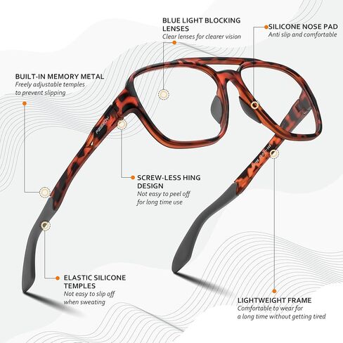 FEISEDY Sports Blue Light Glasses for Men Lightweight Anti Slip Running Cycling Square Glasses Computer Eyeglasses B0156 in Saudi Arabia