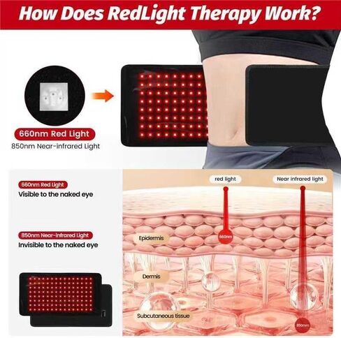 وسادة العلاج بالضوء الأحمر للجسم، 3 في 1 LED 660 نانومتر و850 نانومتر وسادة العلاج بالأشعة تحت الحمراء للكلاب والكتف والظهر والركبة. مع هدية جهاز التحكم بالمؤقت للنساء والرجال in Kuwait