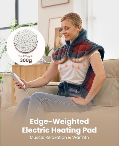 وسادة تسخين بوب وبراد لتخفيف آلام الظهر، وسادة حرارية كهربائية مؤهلة من FSA لأكتاف الرقبة والجسم بالكامل، تصميم مرجح الحافة، تسخين سريع، معتمد من ETL، هدية للنساء والرجال 24 بوصة × 33 بوصة in Kuwait