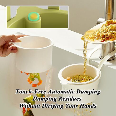Hangable Kitchen Sink Drainer, Hanging Sink Drain Basket with Press Dumping & Self-Cleaning Design, 2025 New Faucet Hanging Food Waste Catcher, Sink Protectors Baskets (2PCS-A) in Saudi Arabia