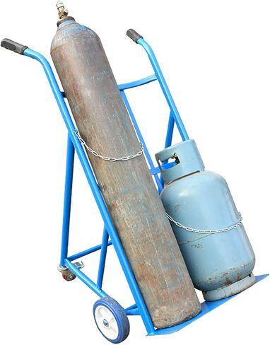 Dual Welding Cylinder Cart, Oxygen Acetylene Tank Cart,250kg/550LBS Weight Capacity, Solid Wheels and Tank Storage Safety Chains,for Gas Propane Tanks Dolly in Saudi Arabia