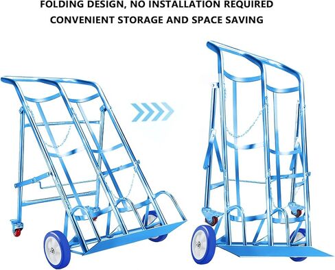 Dual Welding Cylinder Cart, Oxygen Acetylene Tank Cart,250kg/550LBS Weight Capacity, Solid Wheels and Tank Storage Safety Chains,for Gas Propane Tanks Dolly in Saudi Arabia