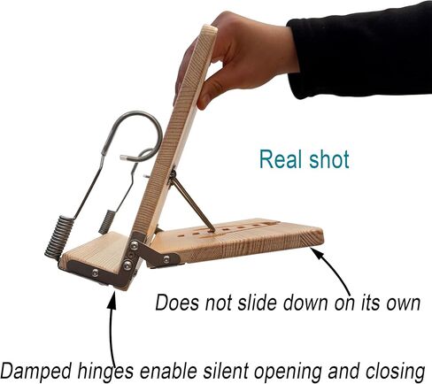 Book Stand for Reading ، حامل كتب المكتب (Soild Wood) مقطع صفحة من الفولاذ المقاوم للصدأ مرنة للغاية ، والرش بالطلاء القائم على الماء لا يحتوي على رائحة سيئة (16.14 × 10 بوصة) in Kuwait