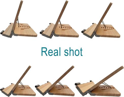 Book Stand for Reading ، حامل كتب المكتب (Soild Wood) مقطع صفحة من الفولاذ المقاوم للصدأ مرنة للغاية ، والرش بالطلاء القائم على الماء لا يحتوي على رائحة سيئة (16.14 × 10 بوصة) in Kuwait