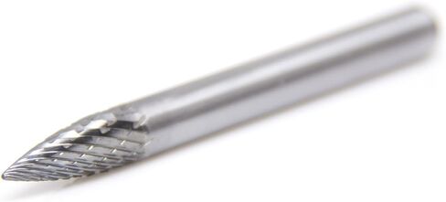 Benchmark Abrasives Pointed Tree Shape Round Nose Premium Double Cut Tungsten Carbide Burr for Metal Wood Welding Deburring High-Speed Die Grinders enclosed in Plastic Capsule 1/4" Shank (SG-1) in Saudi Arabia