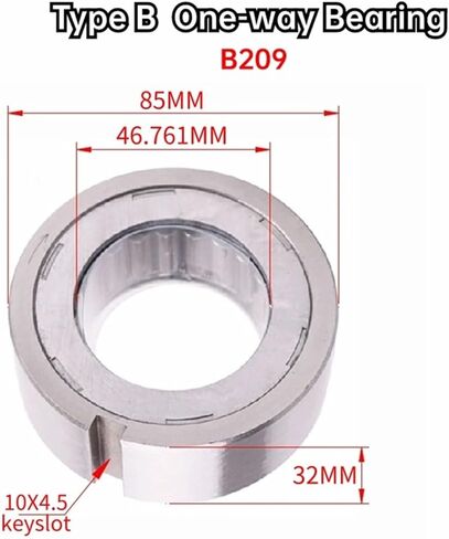 1 قطعة B209 قطر المحور 46.761 القطر الخارجي 85 مللي متر سمك 32 مللي متر كام مخلب محمل ذو بكرات إبرية في اتجاه واحد تحمل مع Keyway in Saudi Arabia