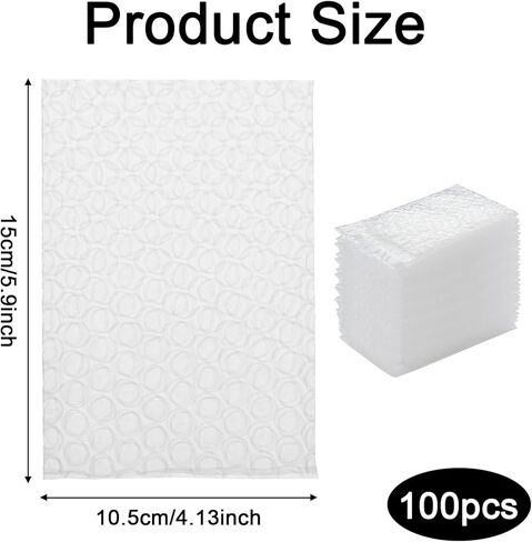 100pcs Clear Self-Sealing Bubble Bags, 4x6 Inch Double Layer Cushioned Pouches for Shock-Resistant Packaging, Moving, Shipping, and Storage (100) in Kuwait