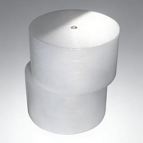 لفة تغليف مبطنة بفقاعات صغيرة مقاس 3/16 بوصة - إجمالي 700 قدم (كرتان × 350 قدمًا)، عرض 12 بوصة، مثقوبة كل 12 بوصة، شفافة أو بيضاء، شحن ممتاز وحماية التعبئة والتغليف in Kuwait