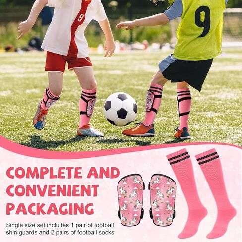 Soccer Shin Guards and Socks Set for Boys Girls for Age 3 to 14 Years Pink Unicorn Shin Kick Pads Socks Protective Defender Gear for Kids Youth Footballs Muay Thai MMA Kickboxing Sparring in Saudi Arabia