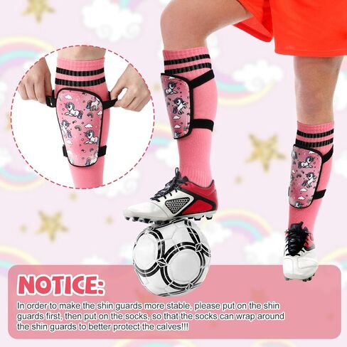Soccer Shin Guards and Socks Set for Boys Girls for Age 3 to 14 Years Pink Unicorn Shin Kick Pads Socks Protective Defender Gear for Kids Youth Footballs Muay Thai MMA Kickboxing Sparring in Saudi Arabia