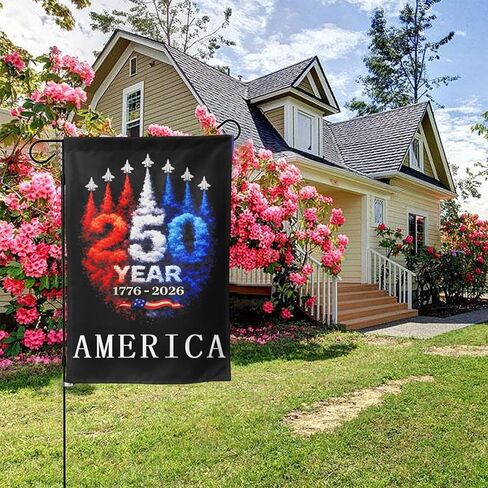 250 Anniversary USA Garden Flag, 250 Anniversary USA Flag America 250th Anniversary Patriotic Banner, Double-Sided Waterproof, 12x18 Inch, 1776-2026 Commemorative in Saudi Arabia