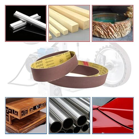 5 Pieces 2000x50mm A/O Abrasive Sanding Belts P40 - P1500 for Wood Soft Metal Polishing(P600) in Saudi Arabia