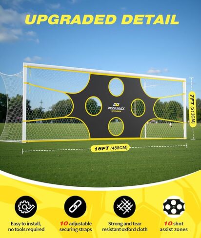PodiuMax Soccer Goal Target Net with 10 Scoring Zones, Compatible with All 12' x 6' Soccer Goals in Kuwait