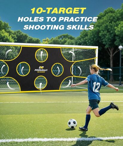 PodiuMax Soccer Goal Target Net with 10 Scoring Zones, Compatible with All 12' x 6' Soccer Goals in Kuwait