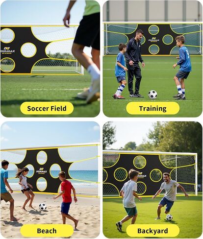 PodiuMax Soccer Goal Target Net with 10 Scoring Zones, Compatible with All 12' x 6' Soccer Goals in Kuwait
