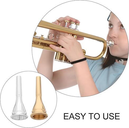 Alasum 2pcs Brass French Horn Mouthpieces Silver Plated Music Instrument Accessories Beginner-friendly Horn Replacement Parts for Concerts and Band Performances in Saudi Arabia