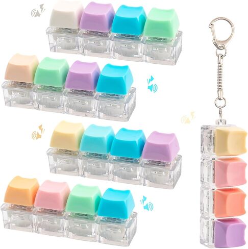 5Pcs Keyboard Fidget Toy, Colorful Loud Fidget Keyboard Keychain 4-in-1 Keyboard Clicker Fidget Toy Stress Relief, Fidget Sensory Fun Toys for Anxiety Decompression in Kuwait