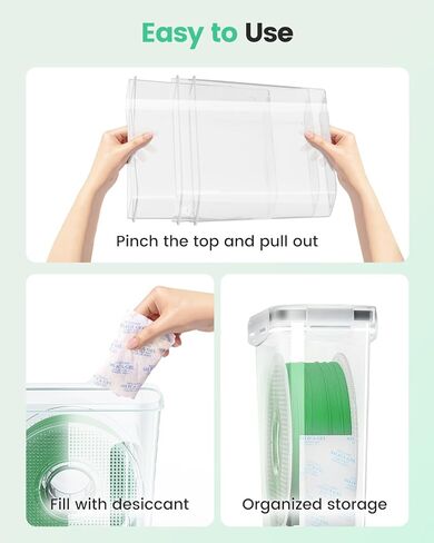 صندوق تخزين خيوط AMZPro - 6 عبوات من حاويات الشعيرات لختم وحماية خيوط الطباعة ثلاثية الأبعاد - تخزين خيوط محمول مع مجفف، مقاوم للماء والغبار 4.0 لتر (9.03 * 8 * 3) in Kuwait