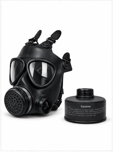 CBRN Gas Mask with NBC Filter – Full Face Respirator for Chemical, Biological, Nuclear Protection | Anti-Fog Impact Lenses | Adjustable Tactical Mask for Emergency, Survival, Industrial Use in Saudi Arabia
