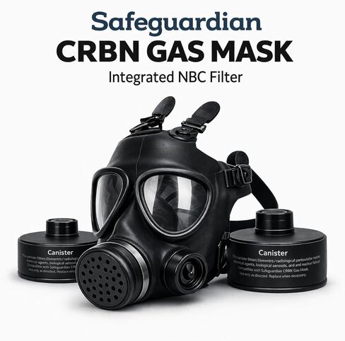 CBRN Gas Mask with NBC Filter – Full Face Respirator for Chemical, Biological, Nuclear Protection | Anti-Fog Impact Lenses | Adjustable Tactical Mask for Emergency, Survival, Industrial Use in Saudi Arabia