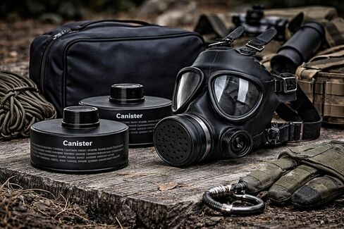CBRN Gas Mask with NBC Filter – Full Face Respirator for Chemical, Biological, Nuclear Protection | Anti-Fog Impact Lenses | Adjustable Tactical Mask for Emergency, Survival, Industrial Use in Saudi Arabia