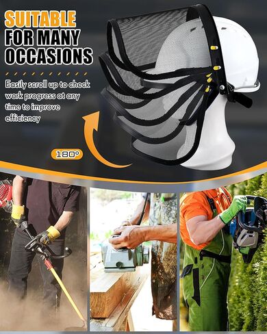 Zonon 3 Set Mesh Faceshield Replacement Aluminum Face Shield Adapters For Cap Style Hard Hat Steel Wire Mesh Face Shield Visors for Grinding and Cutting in Saudi Arabia