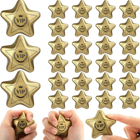 Soulchen 24 PCS Gold Star الإجهاد كرات 2.2 بوصة كرات الضغط الملهمة بالجملة جائزة تقدير الموظف جائزة الطالب MINI Star Foam Toys for Rewards Bag Filler Party in Kuwait