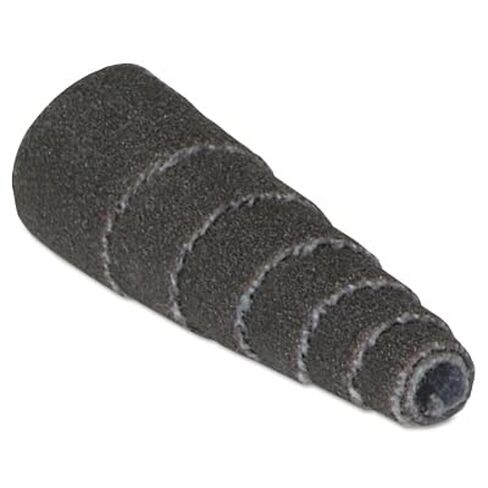 Merit Spiral Abrasive Roll, Full Taper, Aluminum Oxide, 3/16" Arbor, 1" Diameter x 2" Length, Grit 60 (Pack of 10) in Saudi Arabia