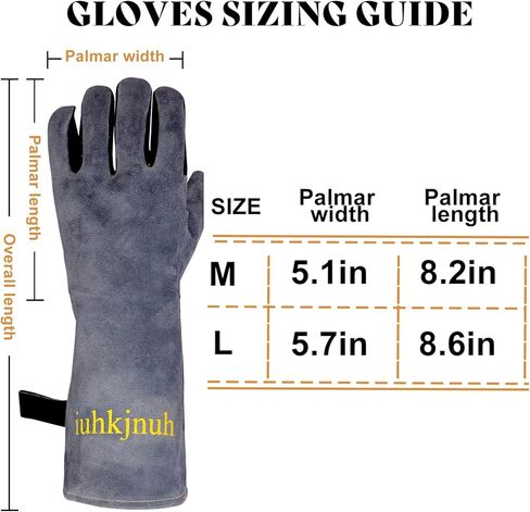 16" Leather Forge Welding Gloves, 932℉ Heat/Fire Resistant, Multi-Use Mitts for TIG/MIG Welding, BBQ, Oven, Baking, Furnace, Beekeeping, Animal Handling & Stove Safety，Ambidextrous in Saudi Arabia