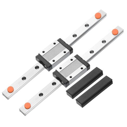 uxcell 2pcs MGN12 200mm Linear Guide Rail with 2pcs MGN12H Sliding Carriage Block and 2pcs Plastic Mini MGN12 Linear Guide for DIY 3D Printers and CNC Machine, Black in Saudi Arabia