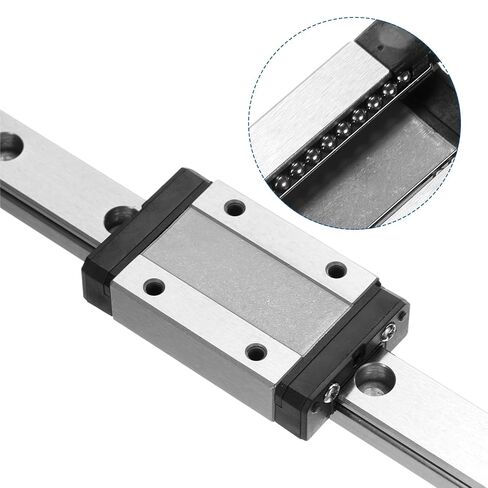 uxcell 2pcs MGN12 200mm Linear Guide Rail with 2pcs MGN12H Sliding Carriage Block and 2pcs Plastic Mini MGN12 Linear Guide for DIY 3D Printers and CNC Machine, Black in Saudi Arabia