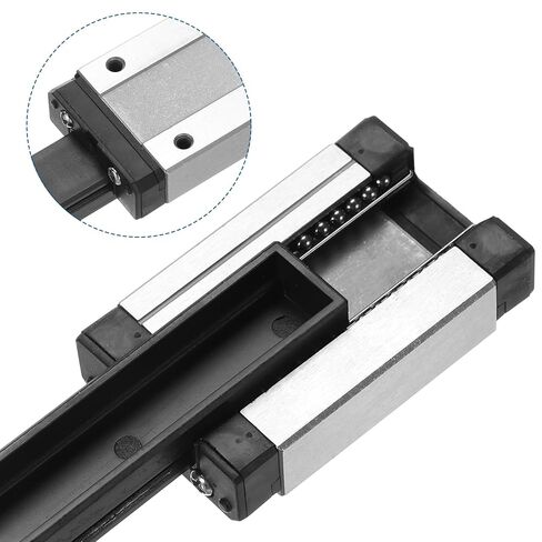 uxcell 2pcs MGN12 200mm Linear Guide Rail with 2pcs MGN12H Sliding Carriage Block and 2pcs Plastic Mini MGN12 Linear Guide for DIY 3D Printers and CNC Machine, Black in Saudi Arabia