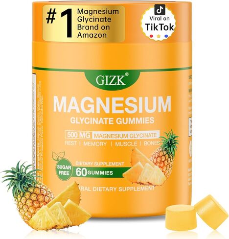 Magnesium Glycinate Gummies 500mg – Sugar Free Magnesium Gummies for Sleep, Stress, Muscle & Nerve Support – for Adults & Kids 4+, Vegan, No Melatonin (Raspberry Flavor, 60 Count) in Saudi Arabia