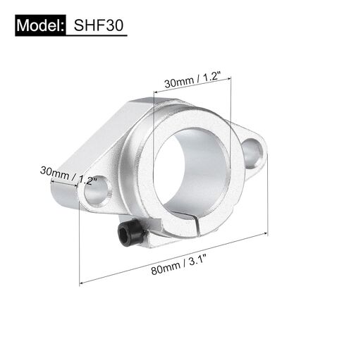 uxcell 4 قطع SHF30 ألومنيوم خطي قضيب دعم عمود السكك الحديدية لعمود قطر 30 مم، دعامة تركيب أدلة الحركة الخطية مع مفتاح ربط لآلة CNC، طابعة ثلاثية الأبعاد، معدات التشغيل الآلي in Saudi Arabia