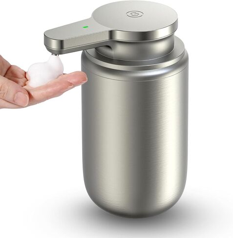 Automatic Soap Dispenser Stainless Steel Touchless Foaming Soap Dispenser for Bathroom Auto Rechargeable Hand Soap Pump (Silver) in Saudi Arabia