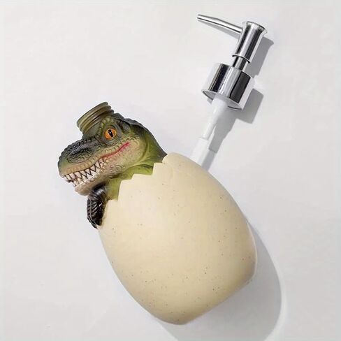 560ml Dinosaur Egg Lotion Dispenser – Cute Refillable Hand Soap & Shampoo Container, Bathroom Decor (C) in Saudi Arabia