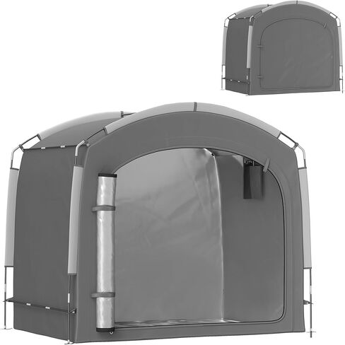 Outsunny Bike Storage Tent, Portable Bicycle Storage Shed, Waterproof Outdoor Bike Cover with 210D Oxford Fabric and Carry Bag for 3-4 Bikes, Lawn Mower, Garden Tools, Dark Gray in Saudi Arabia